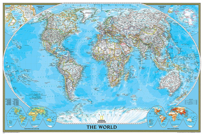 Класическа карта на National Geographic World, National Geographic Карта на света HD тапет