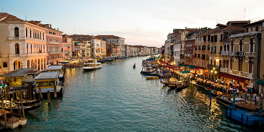 Städte, Venedig, Gebäude, Kanal, Gondoliere HD-Hintergrundbild