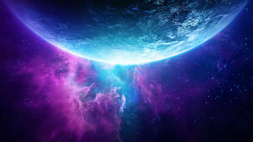 Blue Bright Space Art Resolution , , Background, and, Bright Outer Space HD wallpaper