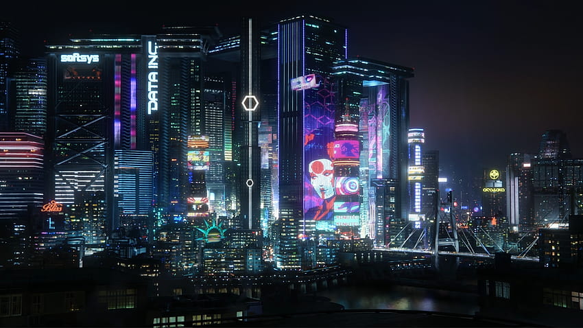 Night City - Cyberpunk 2077 - cities live [ ], Blue Night City HD wallpaper