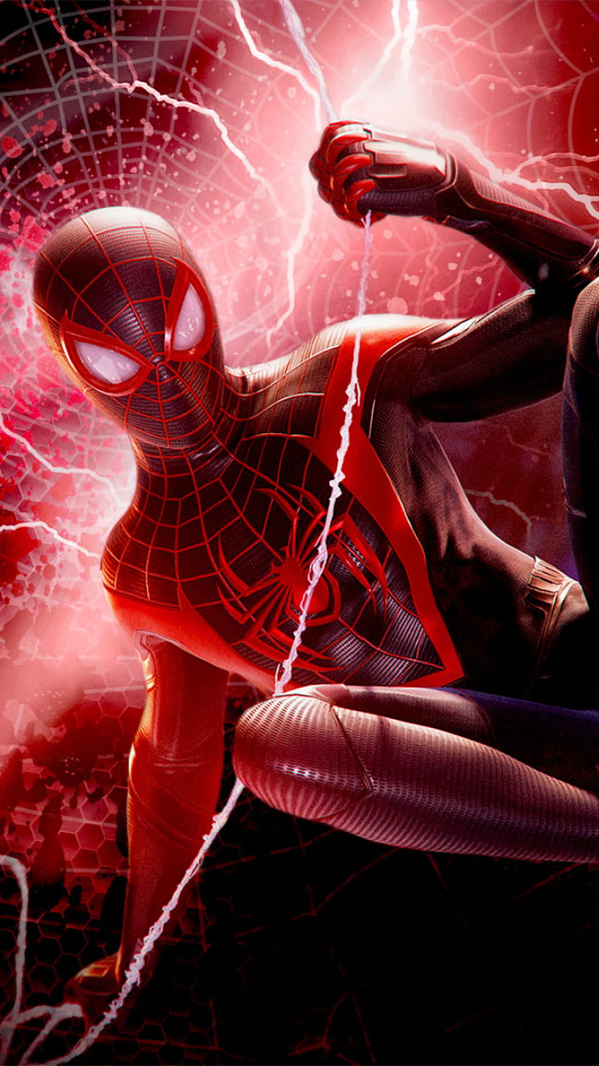 spider man, red, magenta, webs HD phone wallpaper