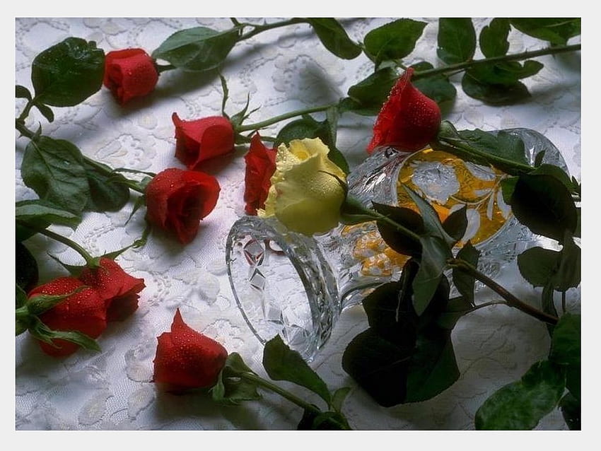 Mawar untukmu, mawar, cinta, merah, kuning Wallpaper HD