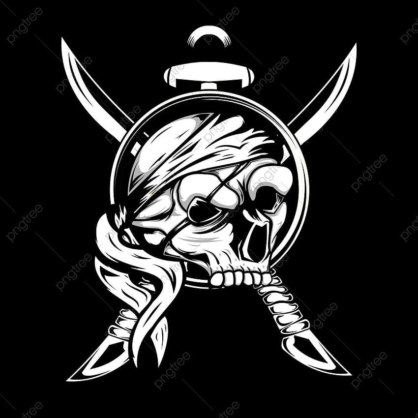 Pirate Skull Wit Weapon Frame, Devil, Dead, Death PNG and Vector with Transparent Background for HD phone wallpaper