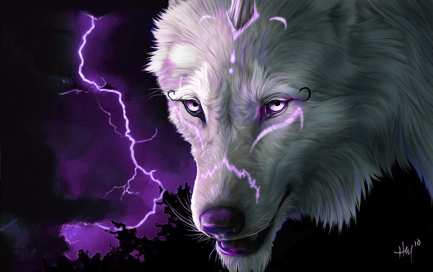 Extrem cooler Anime-Wolf, legendärer Wolf HD-Hintergrundbild