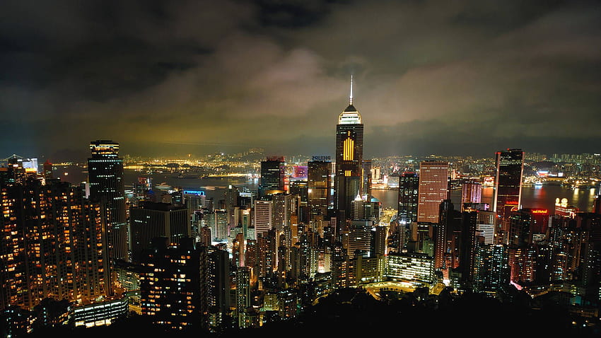 cityscape night, Wuhan HD wallpaper