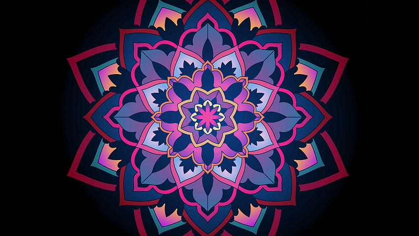 mandala, ornament, patterns, lace, openwork 16:9 background, Mandala PC HD wallpaper
