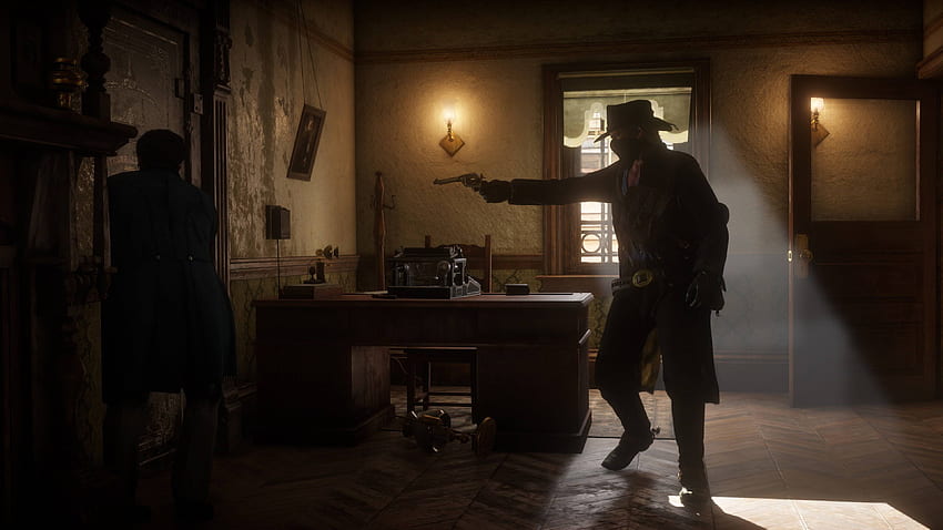 Red Dead Redemption II Bank Robbery HD wallpaper