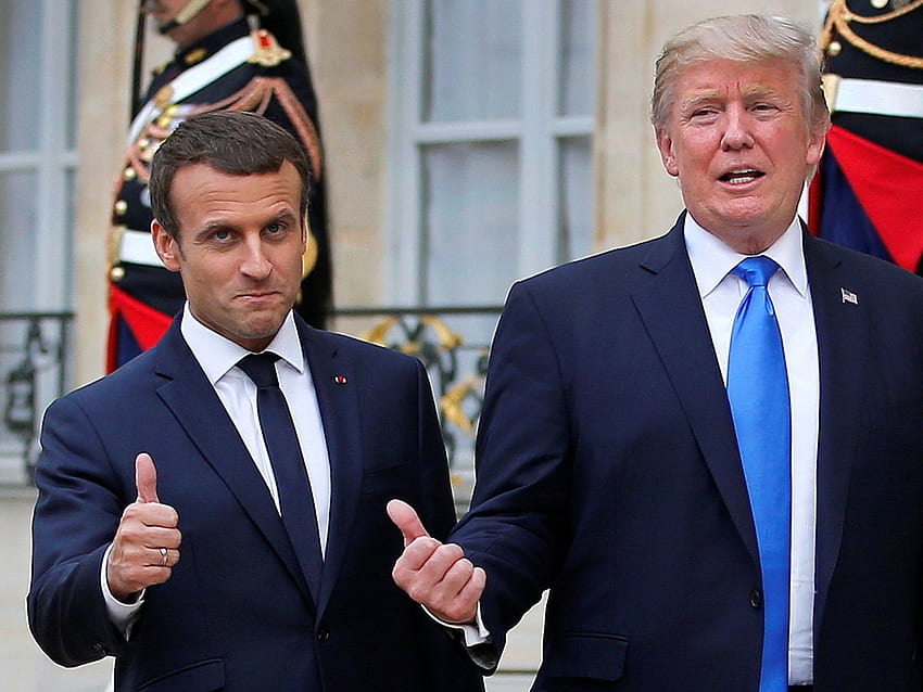 Emmanuel Macron uważa, że ​​przekonał Trumpa do ponownego przystąpienia do porozumienia paryskiego w sprawie zmian klimatu. Niezależny Tapeta HD