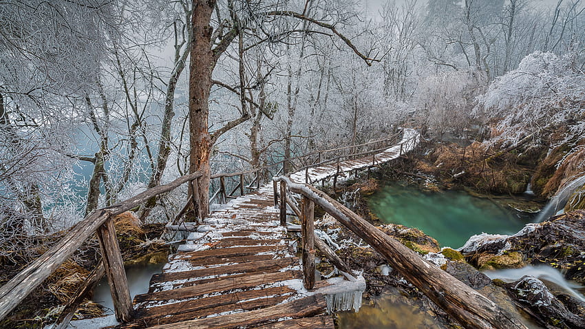 Национален парк Плитвички езера, национален парк, Хърватия, Плитвички езера, пътека HD тапет