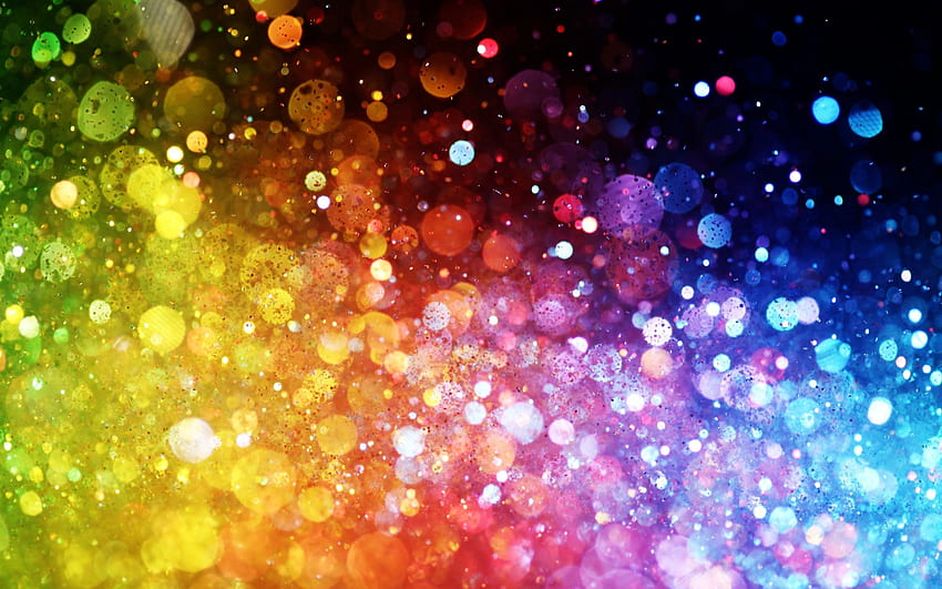 Rainbow Splash Dots Paint Color Splash Background, цветен прах HD тапет