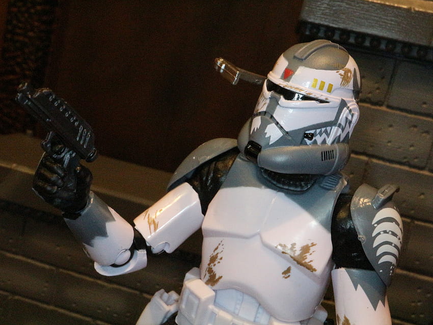 Grill z figurkami: Przegląd figurek: Clone Commander Wolffe z filmu Star Wars: The Black Series Phase III Tapeta HD