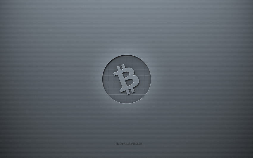 Logo Bitcoin Cash, szare tło kreatywne, znak Bitcoin Cash, tekstura szarego papieru, Bitcoin Cash, szare tło, znak Bitcoin Cash 3d Tapeta HD