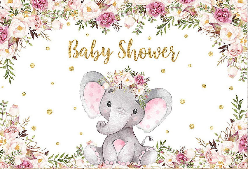 Sweet Girl Elephant Baby Shower Party Backdrop Cute Baby Peanut Banners Newborn Portrait Background Poster Studio Decorations. Background. - AliExpress, Cute Girly Elephant HD wallpaper