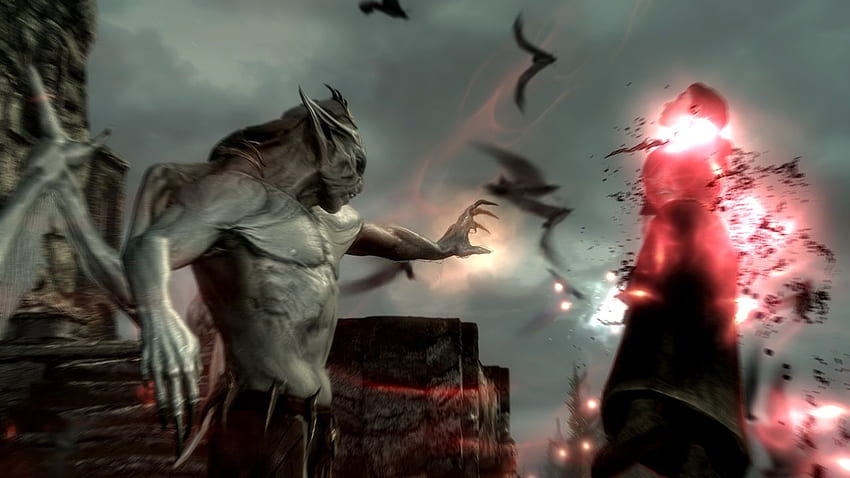 Why not an vampire lord FORM that you takes sunshine damage, Skyrim Vampire HD wallpaper