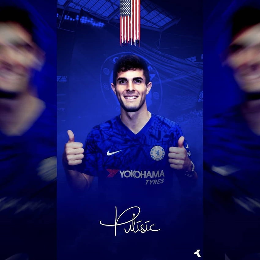 Christian Pulisic móvil en el Chelsea FC fondo de pantalla del teléfono