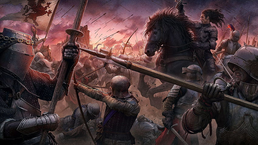 kerem beyit, knights, medieval style, cg, Medieval Battlefield HD wallpaper