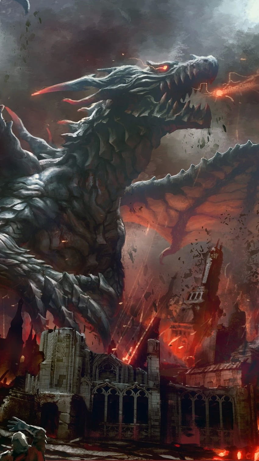 Dragon Roaring Fantasy Art 4K Wallpaper iPhone HD Phone 7950g