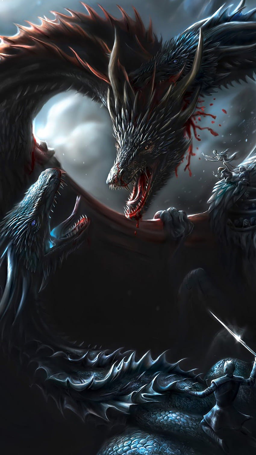 Game of Thrones, Drachen, Battle iPhone 10, 7, 6s, 6 HD-Handy-Hintergrundbild
