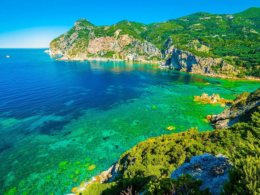 Corfu Or Kerkira Island In Ionian Sea In Greece Landscape graphy HD wallpaper