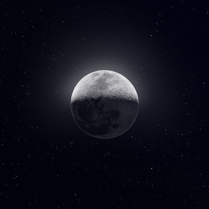 Moon, space, art HD phone wallpaper