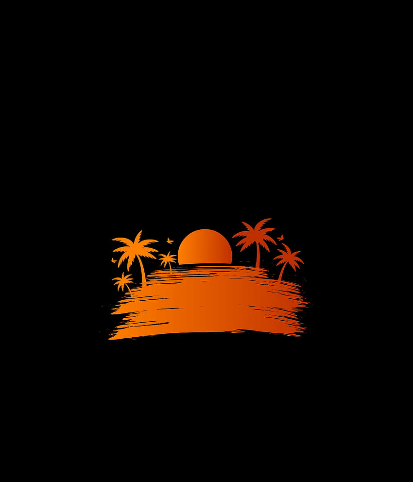 Sunset, Art, Sun, Vector, Palm HD phone wallpaper