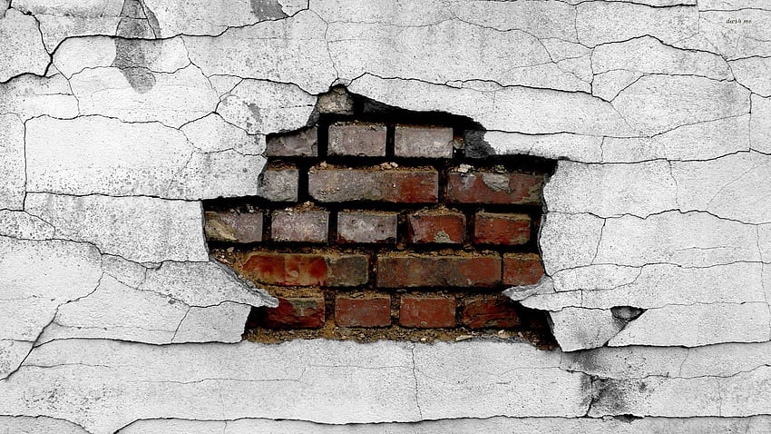Muro di mattoni incrinato - muro di mattoni incrinato -, muro rotto Sfondo HD