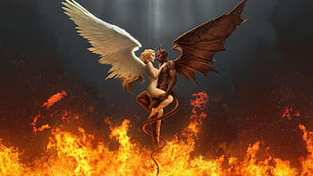 Love Between Angel And Demon Fantasy, Angels and Demons HD wallpaper ...