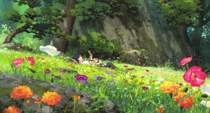 Studio Ghibli, cenário do jardim do Studio Ghibli papel de parede HD