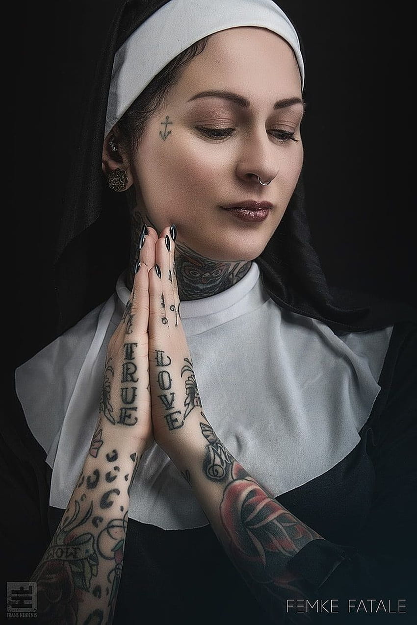 : tattoo, nuns, 500px, women, model, nose rings, young adult. Flare HD phone wallpaper