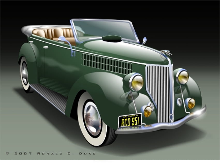 1936 Ford verde, guado, verde Sfondo HD