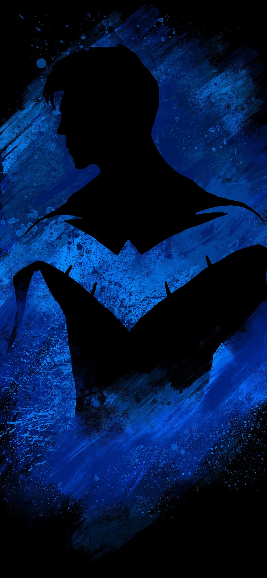 Rysunkowe malowanie Nightwing na iPhone'a XS MAX Tapeta na telefon HD