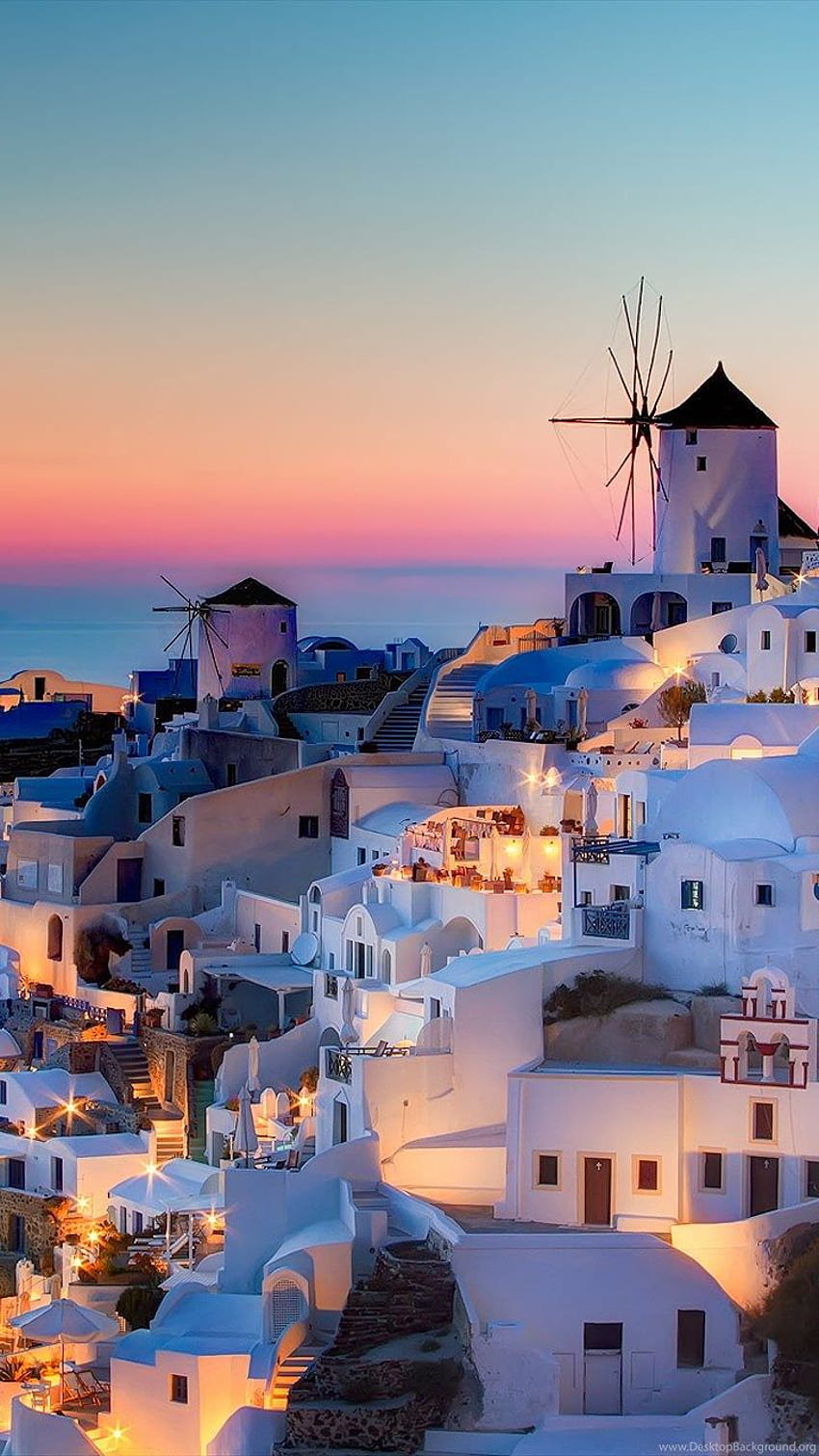 ギリシャの夕日、ギリシャの美学 HD電話の壁紙