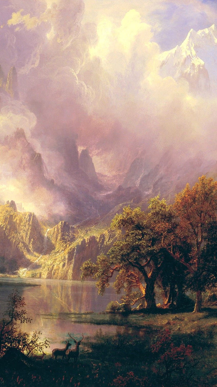 Albert, Bierstadt, Klassiker, Malerei, Kunst, iPhone HD-Handy-Hintergrundbild