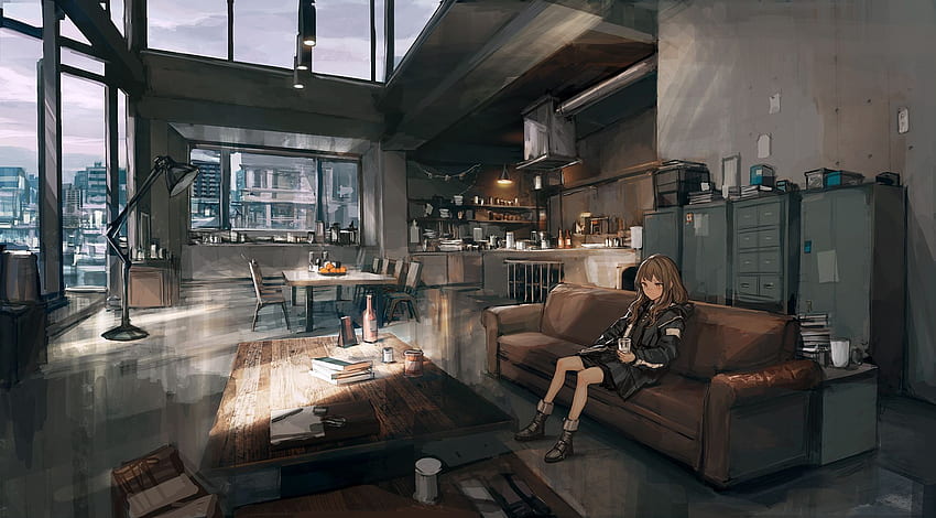 아파트 [원본]. 애니메이션 풍경, 애니메이션 아트, 애니메이션 소녀 HD 월페이퍼