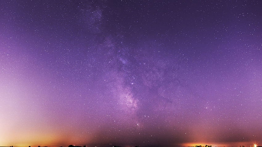 Milky Way Galaxy Purple Night Sky 1440P Resolution HD wallpaper