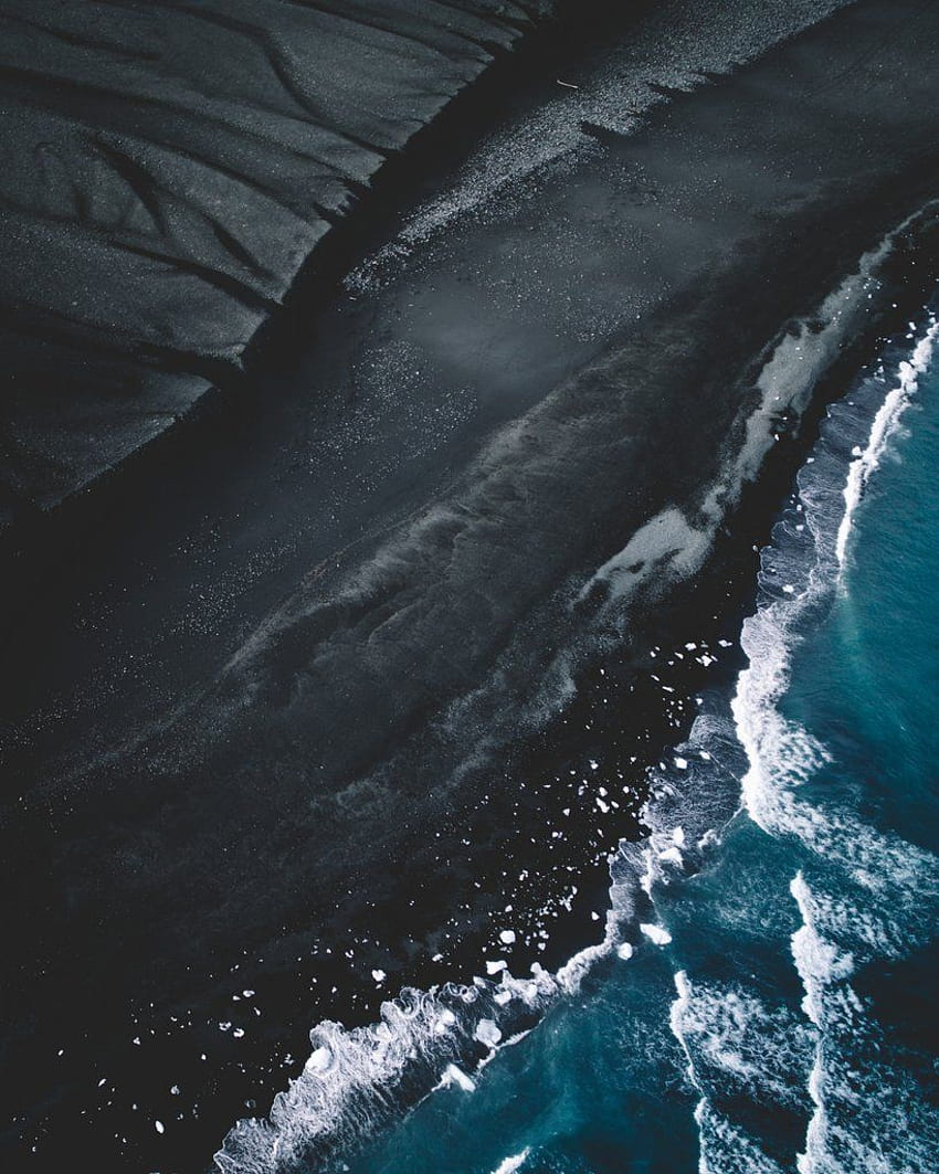 Praia de areia negra Islândia, Diamond Beach Papel de parede de celular HD