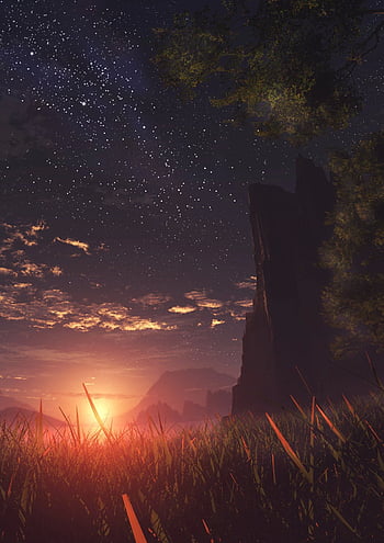 336422 Anime Scenery Landscape Moon HD  Rare Gallery HD Wallpapers