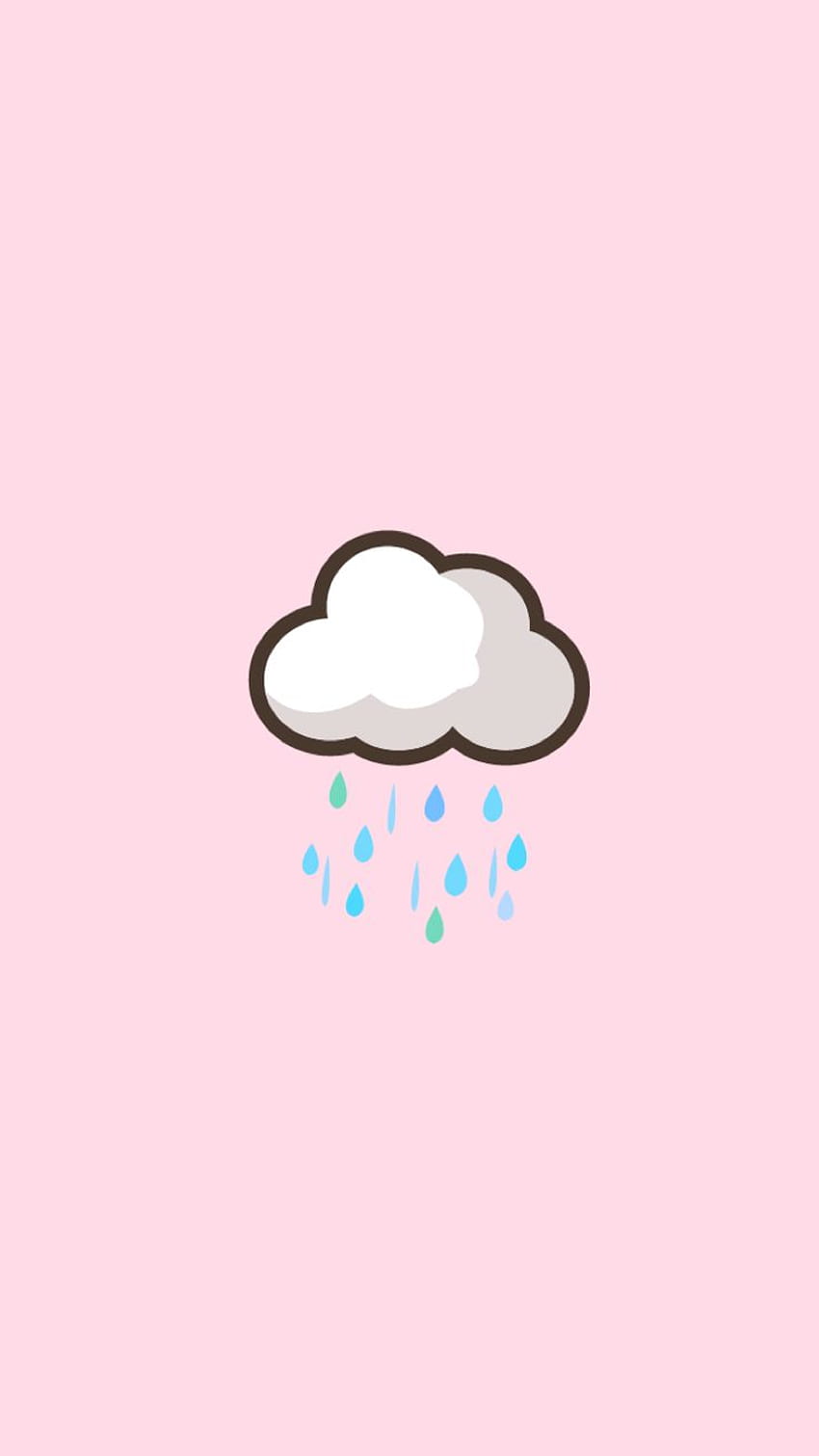 Chmura i deszcz. Chmury iphone, różowe chmury, czarny iphone, rysunkowa chmura deszczowa Tapeta na telefon HD