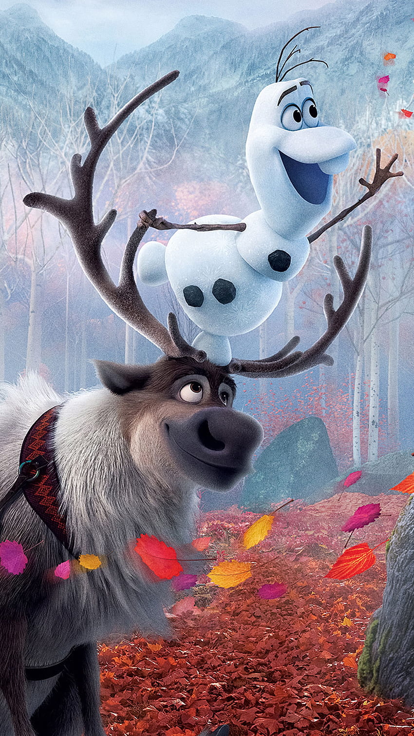 Frozen 2, Olaf, Sven, Poster, Reindeer, phone , , Background, dan . Mocah, Natal Olaf wallpaper ponsel HD