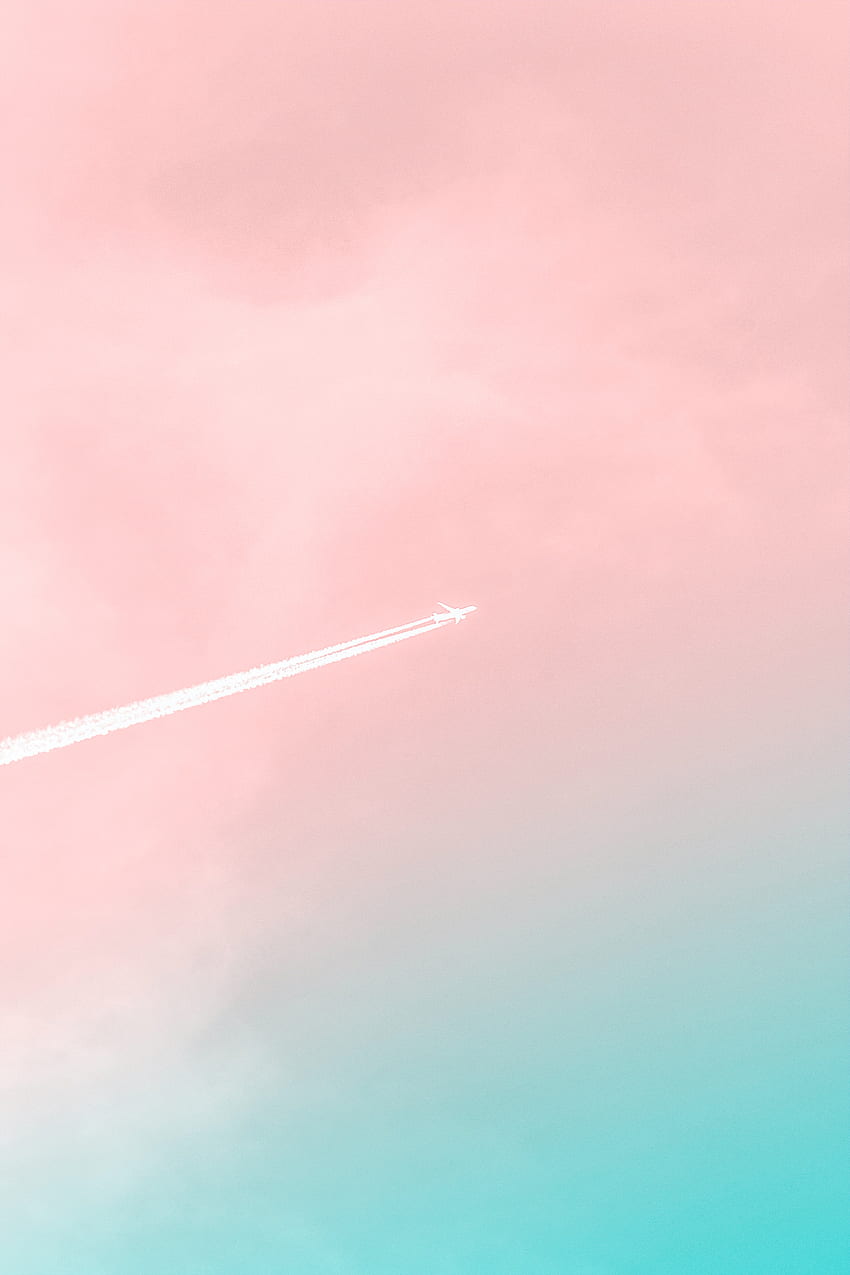 de avião com rastro de fumaça · Stock, avião rosa Papel de parede de celular HD