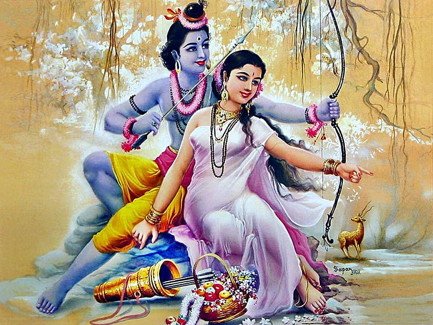 Dipinto Ram Sita. Dio, Ram Darbar Sfondo HD