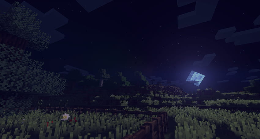 Noche de sombreadores de Minecraft fondo de pantalla