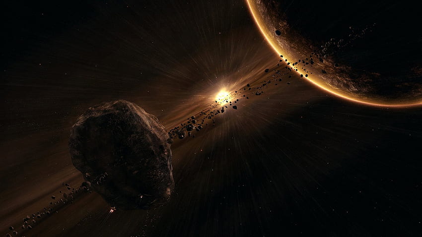 Dying System, galaxies, planets, asteroids, explosions, graphics, debris HD wallpaper
