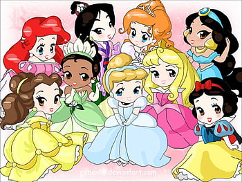 chibi disney princesses coloring pages