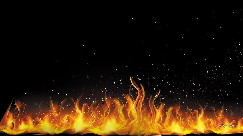 Огън Пожар, зима, пламъци, горещо, тема Firefox Persona, топлина, искри, лагерен огън, топло, огън HD тапет