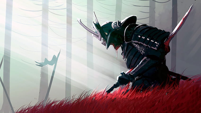 Samurai Digital , Sword, Blood, Fantasy, Armor, Weapon • For You, Blood Samurai HD тапет
