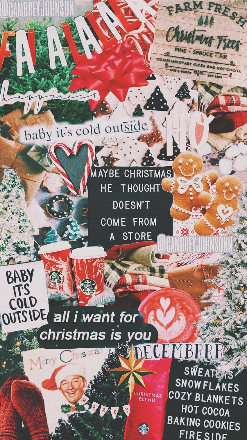 Christmas collagewallpaper by paperthownss  Cute christmas wallpaper Christmas  wallpaper Christmas collage