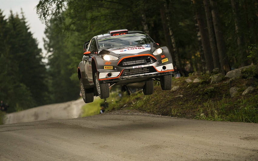WRC, Ford Fiesta, Rally, balapan, lompat mobil, mobil terbang dengan resolusi . Kualitas tinggi Wallpaper HD