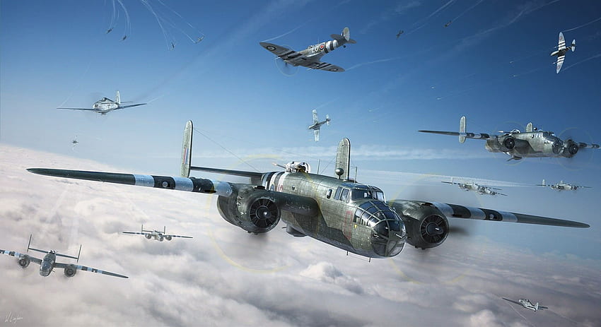Aereo da caccia grigio, seconda guerra mondiale, aereo militare, aereo Sfondo HD