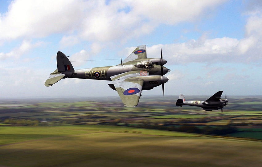 Arte, Night Fighter, RAF, British Multi Purpose Bomber, De Havilland, Mosquito For , Section авиация Sfondo HD